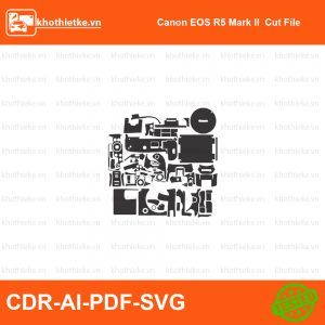 Canon EOS R5 Mark II  Cut File File thiết kế Skin máy ảnh & Lens, Template Vector chuẩn cắt decal | KhoThiếtKế.vn