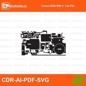 Canon EOS R50 V  Cut File File thiết kế Skin máy ảnh & Lens, Template Vector chuẩn cắt decal | KhoThiếtKế.vn