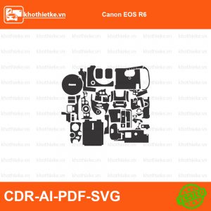 Canon EOS R6 File thiết kế Skin máy ảnh & Lens, Template Vector chuẩn cắt decal | KhoThiếtKế.vn