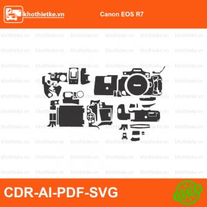 Canon EOS R7 File thiết kế Skin máy ảnh & Lens, Template Vector chuẩn cắt decal | KhoThiếtKế.vn