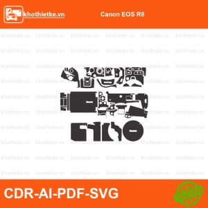 Canon EOS R8 File thiết kế Skin máy ảnh & Lens, Template Vector chuẩn cắt decal | KhoThiếtKế.vn