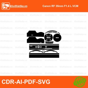 Canon RF 35mm F1.4 L VCM File thiết kế Skin máy ảnh & Lens, Template Vector chuẩn cắt decal | KhoThiếtKế.vn