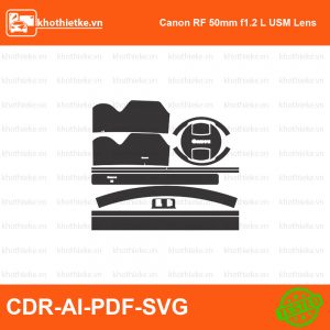 Canon RF 50mm f1.2 L USM Lens File thiết kế Skin máy ảnh & Lens, Template Vector chuẩn cắt decal | KhoThiếtKế.vn