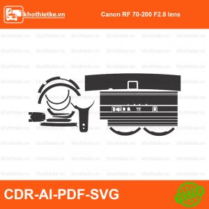 Canon RF 70-200 F2.8 lens File thiết kế Skin máy ảnh & Lens, Template Vector chuẩn cắt decal | KhoThiếtKế.vn