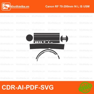 Canon RF 70-200mm f4 L IS USM File thiết kế Skin máy ảnh & Lens, Template Vector chuẩn cắt decal | KhoThiếtKế.vn