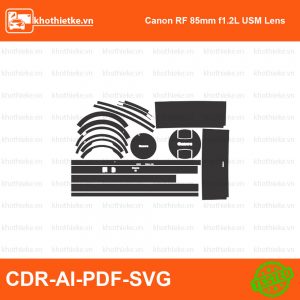Canon RF 85mm f1.2L USM Lens File thiết kế Skin máy ảnh & Lens, Template Vector chuẩn cắt decal | KhoThiếtKế.vn