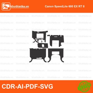 Canon SpeedLite 600 EX RT II File thiết kế Skin máy ảnh & Lens, Template Vector chuẩn cắt decal | KhoThiếtKế.vn