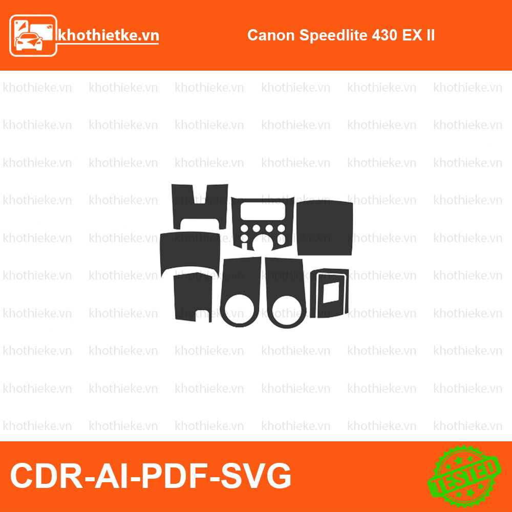 Canon Speedlite 430 EX II File thiết kế Skin máy ảnh & Lens, Template Vector chuẩn cắt decal | KhoThiếtKế.vn