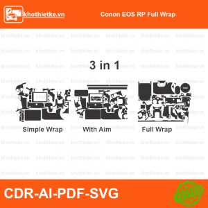 Conon EOS RP Full Wrap File thiết kế Skin máy ảnh & Lens, Template Vector chuẩn cắt decal | KhoThiếtKế.vn