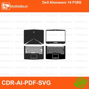 Dell Alienware 14 P39G File thiết kế Skin, Template Vector chuẩn cắt decal | KhoThiếtKế.vn
