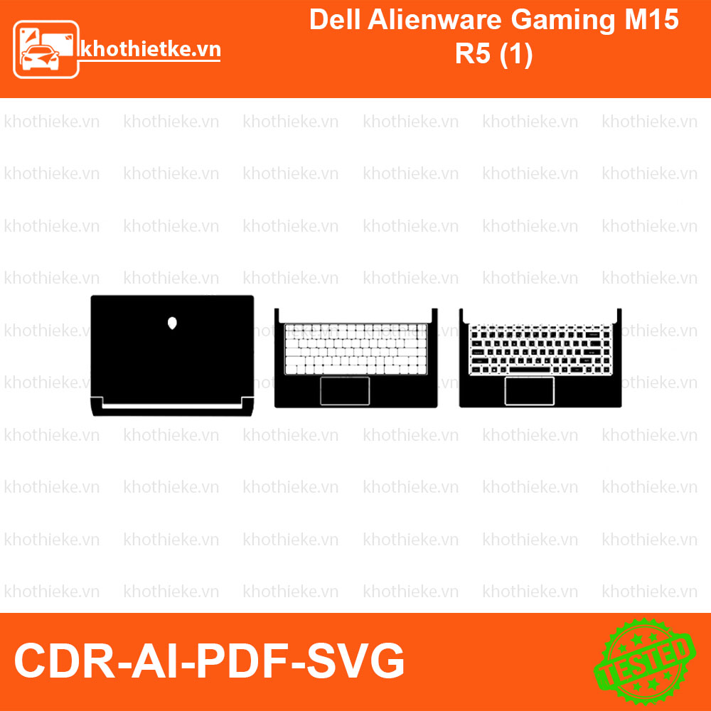 Dell Alienware Gaming M15 R5 (1) File thiết kế Skin, Template Vector chuẩn cắt decal | KhoThiếtKế.vn