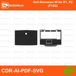 Dell Alienware M14x R1, R2 (P18G) File thiết kế Skin, Template Vector chuẩn cắt decal | KhoThiếtKế.vn