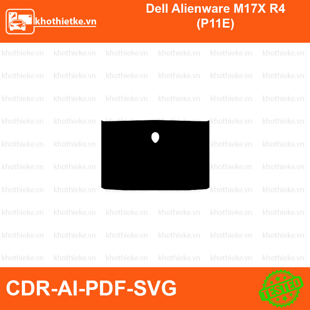 Dell Alienware M17X R4 (P11E) File thiết kế Skin, Template Vector chuẩn cắt decal | KhoThiếtKế.vn