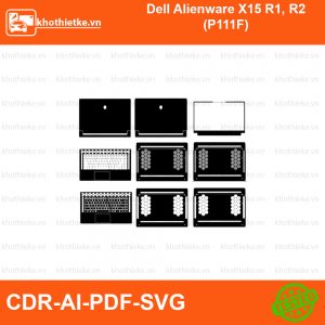 Dell Alienware X15 R1, R2 (P111F) File thiết kế Skin, Template Vector chuẩn cắt decal | KhoThiếtKế.vn