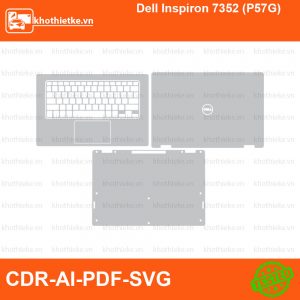 Dell Inspiron 7352 (P57G) File thiết kế Skin, Template Vector chuẩn cắt decal | KhoThiếtKế.vn
