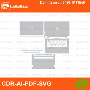 Dell Inspiron 7490 (P115G) File thiết kế Skin, Template Vector chuẩn cắt decal | KhoThiếtKế.vn