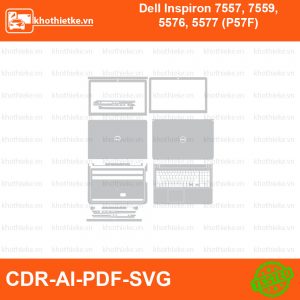 Dell Inspiron 7557, 7559, 5576, 5577 (P57F) File thiết kế Skin, Template Vector chuẩn cắt decal | KhoThiếtKế.vn