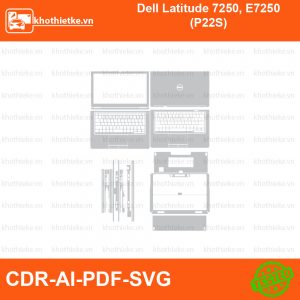 Dell Latitude 7250, E7250 (P22S) File thiết kế Skin, Template Vector chuẩn cắt decal | KhoThiếtKế.vn