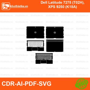 Dell Latitude 7275 (T02H), XPS 9250 (K18A) File thiết kế Skin, Template Vector chuẩn cắt decal | KhoThiếtKế.vn
