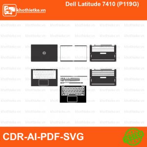 Dell Latitude 7410 (P119G) File thiết kế Skin, Template Vector chuẩn cắt decal | KhoThiếtKế.vn