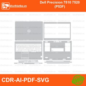 Dell Precision 7510 7520 (P53F) File thiết kế Skin, Template Vector chuẩn cắt decal | KhoThiếtKế.vn