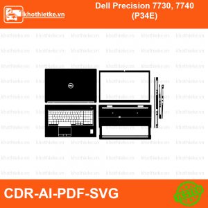 Dell Precision 7730, 7740 (P34E) File thiết kế Skin, Template Vector chuẩn cắt decal | KhoThiếtKế.vn