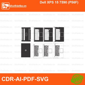 Dell XPS 15 7590 (P56F) File thiết kế Skin, Template Vector chuẩn cắt decal | KhoThiếtKế.vn