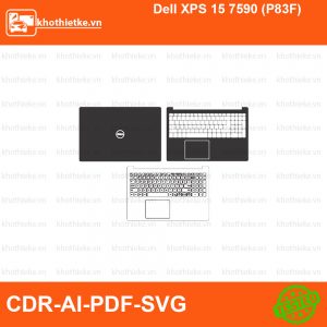 Dell XPS 15 7590 (P83F) File thiết kế Skin, Template Vector chuẩn cắt decal | KhoThiếtKế.vn