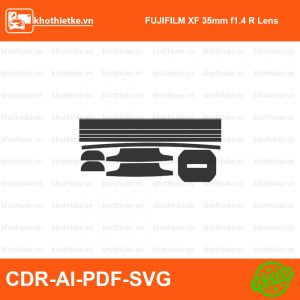 FUJIFILM XF 35mm f1.4 R Lens File thiết kế Skin máy ảnh & Lens, Template Vector chuẩn cắt decal | KhoThiếtKế.vn