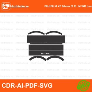 FUJIFILM XF 90mm f2 R LM WR Lens File thiết kế Skin máy ảnh & Lens, Template Vector chuẩn cắt decal | KhoThiếtKế.vn