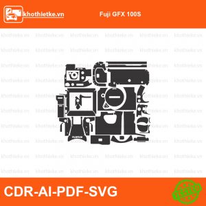 Fuji GFX 100S File thiết kế Skin máy ảnh & Lens, Template Vector chuẩn cắt decal | KhoThiếtKế.vn