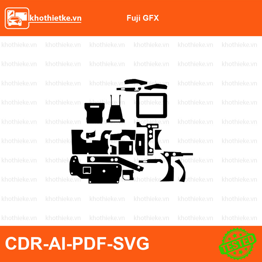 Fuji GFX File thiết kế Skin máy ảnh & Lens, Template Vector chuẩn cắt decal | KhoThiếtKế.vn