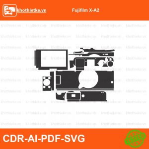 Fujifilm X-A2 File thiết kế Skin máy ảnh & Lens, Template Vector chuẩn cắt decal | KhoThiếtKế.vn