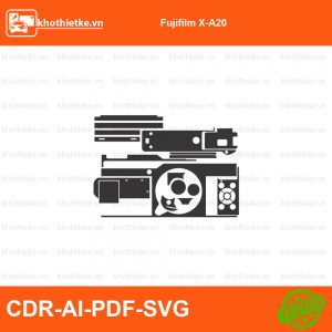 Fujifilm X-A20 File thiết kế Skin máy ảnh & Lens, Template Vector chuẩn cắt decal | KhoThiếtKế.vn
