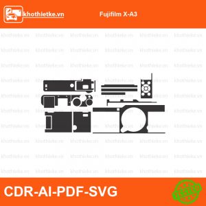 Fujifilm X-A3 File thiết kế Skin máy ảnh & Lens, Template Vector chuẩn cắt decal | KhoThiếtKế.vn