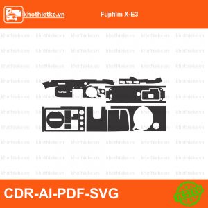 Fujifilm X-E3 File thiết kế Skin máy ảnh & Lens, Template Vector chuẩn cắt decal | KhoThiếtKế.vn