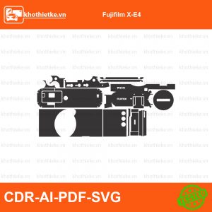 Fujifilm X-E4 File thiết kế Skin máy ảnh & Lens, Template Vector chuẩn cắt decal | KhoThiếtKế.vn