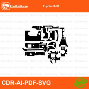 Fujifilm X-H1 File thiết kế Skin máy ảnh & Lens, Template Vector chuẩn cắt decal | KhoThiếtKế.vn