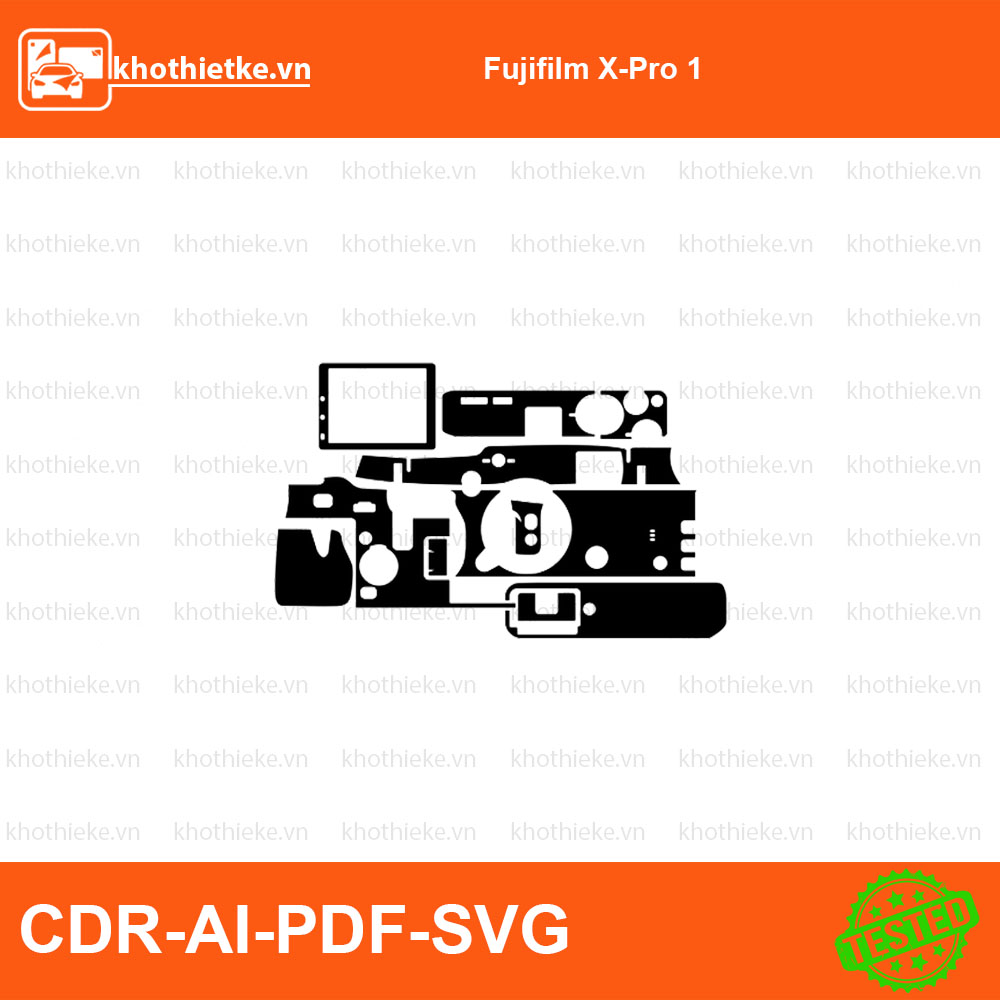 Fujifilm X-Pro 1 File thiết kế Skin máy ảnh & Lens, Template Vector chuẩn cắt decal | KhoThiếtKế.vn