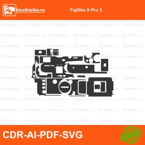 Fujifilm X-Pro 3 File thiết kế Skin máy ảnh & Lens, Template Vector chuẩn cắt decal | KhoThiếtKế.vn