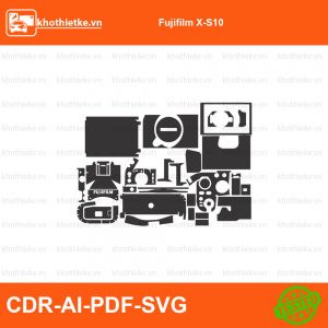 Fujifilm X-S10 File thiết kế Skin máy ảnh & Lens, Template Vector chuẩn cắt decal | KhoThiếtKế.vn