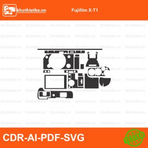 Fujifilm X-T1 File thiết kế Skin máy ảnh & Lens, Template Vector chuẩn cắt decal | KhoThiếtKế.vn