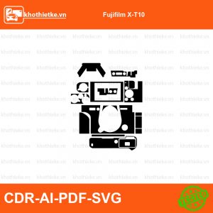Fujifilm X-T10 File thiết kế Skin máy ảnh & Lens, Template Vector chuẩn cắt decal | KhoThiếtKế.vn