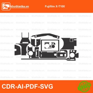Fujifilm X-T100 File thiết kế Skin máy ảnh & Lens, Template Vector chuẩn cắt decal | KhoThiếtKế.vn