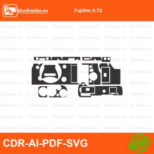 Fujifilm X-T2 File thiết kế Skin máy ảnh & Lens, Template Vector chuẩn cắt decal | KhoThiếtKế.vn
