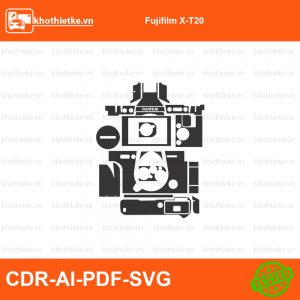 Fujifilm X-T20 File thiết kế Skin máy ảnh & Lens, Template Vector chuẩn cắt decal | KhoThiếtKế.vn