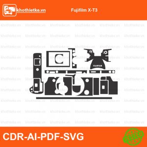 Fujifilm X-T3 File thiết kế Skin máy ảnh & Lens, Template Vector chuẩn cắt decal | KhoThiếtKế.vn