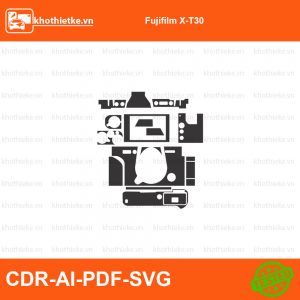 Fujifilm X-T30 File thiết kế Skin máy ảnh & Lens, Template Vector chuẩn cắt decal | KhoThiếtKế.vn