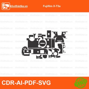 Fujifilm X-T3a File thiết kế Skin máy ảnh & Lens, Template Vector chuẩn cắt decal | KhoThiếtKế.vn