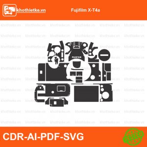 Fujifilm X-T4a File thiết kế Skin máy ảnh & Lens, Template Vector chuẩn cắt decal | KhoThiếtKế.vn